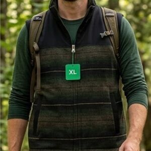 Pendleton Men's Forest Green Striped Zip Vest